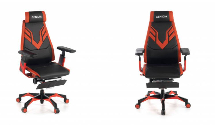 silla gamer genidia roja con negro